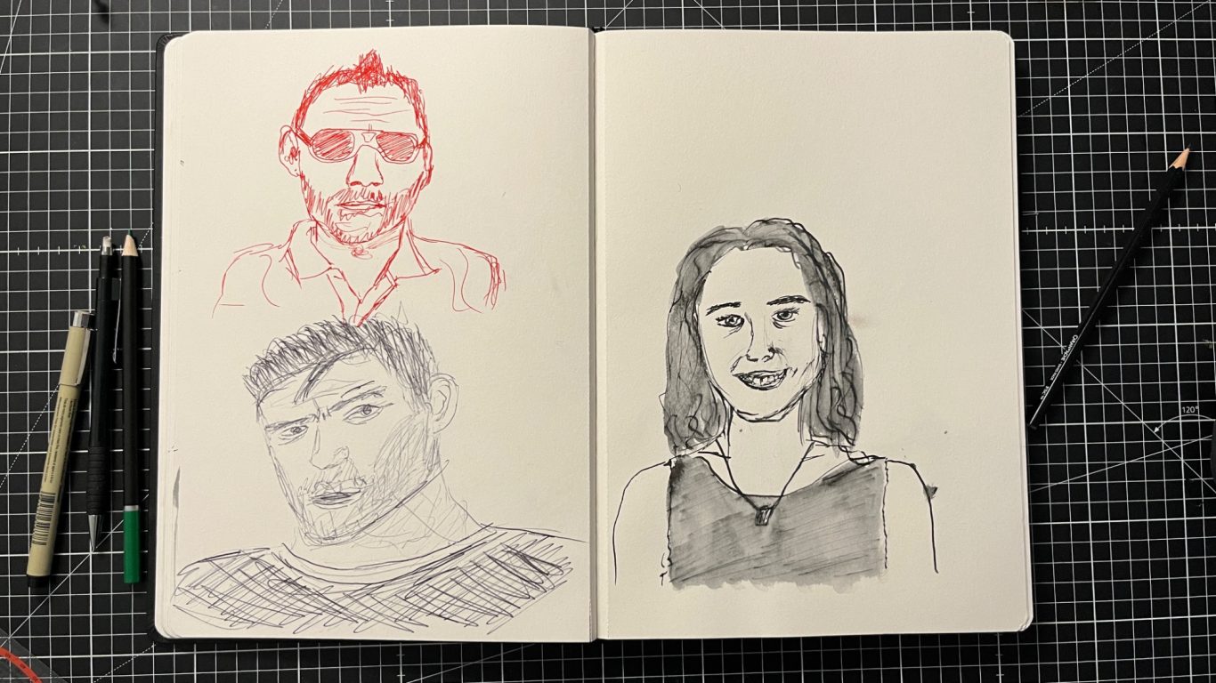 Portrait III (Kugelschreiber & Feder & Tusche)