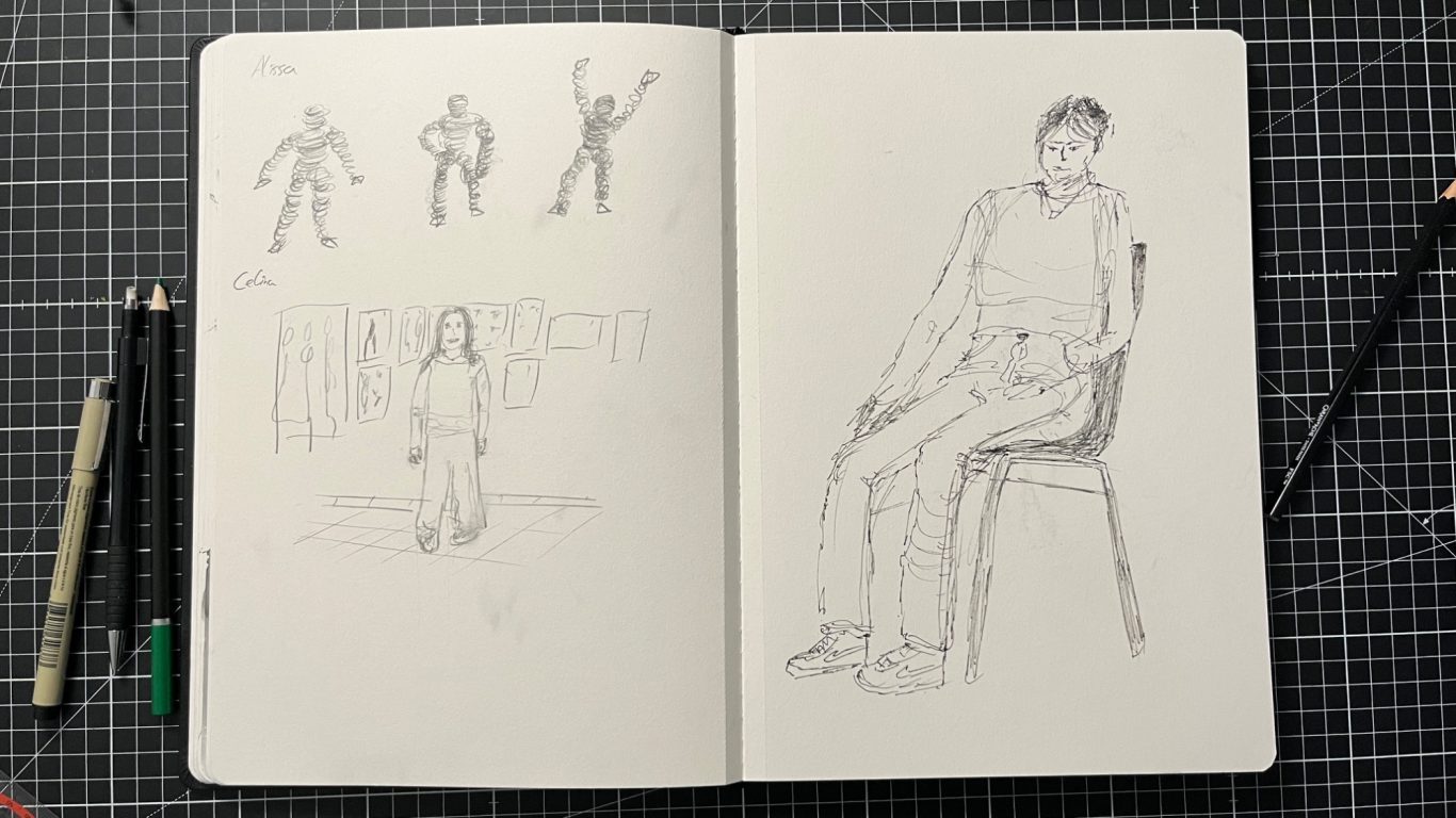 Körperzeichnungen (Bleistift & Kugelschreiber)