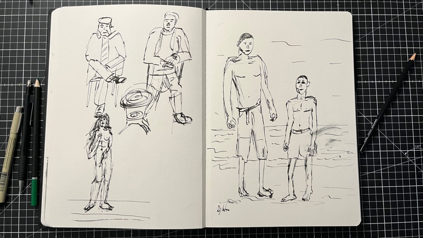 Schnelle Körperskizzen (Feder & Tusche)